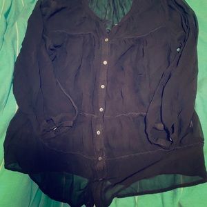 Lucky brand see-through tiered dress shirt